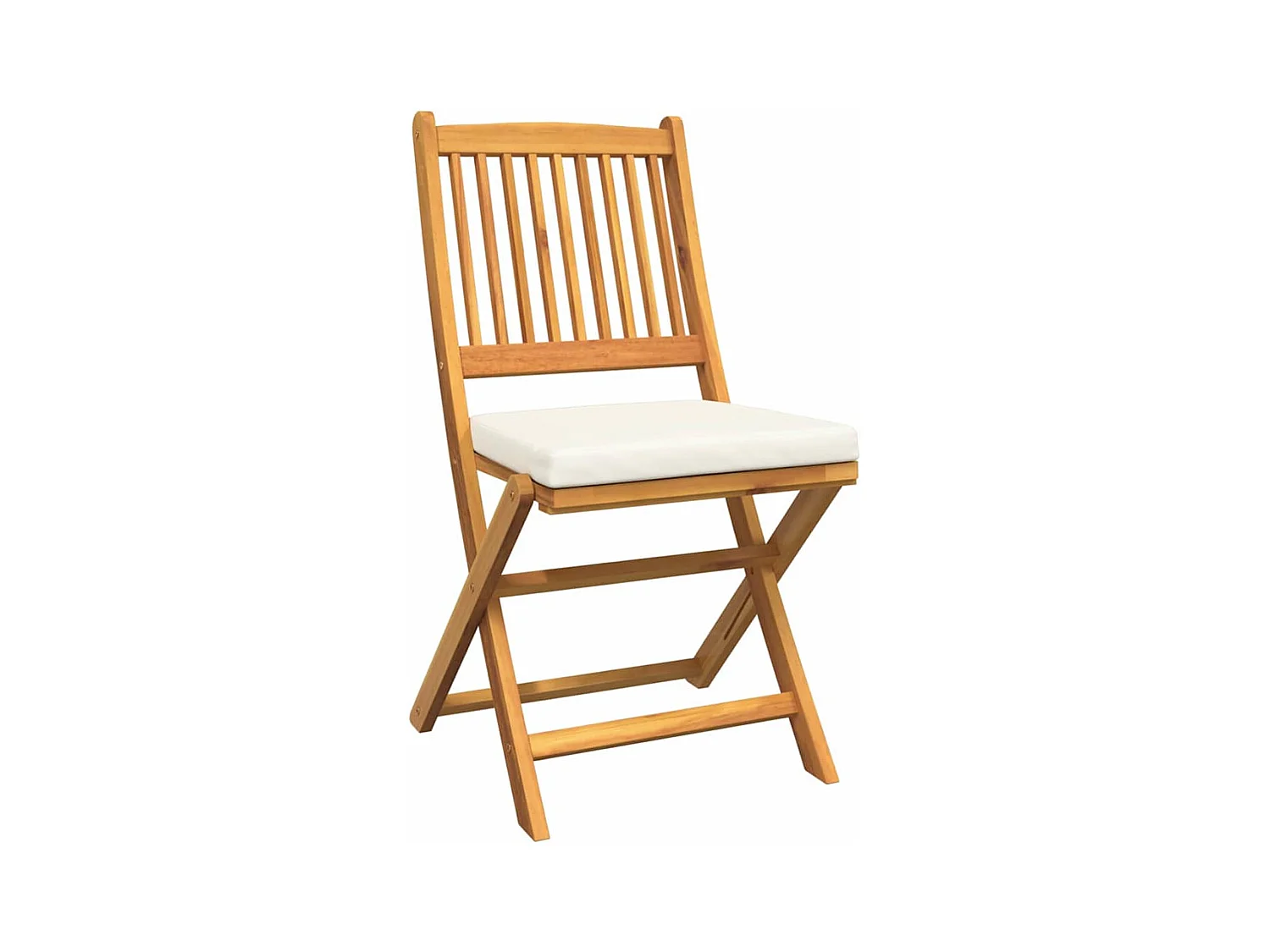 Opvouwbare stoel met kussen, opvouwbaar, 2 stuks, wit, 49 x 57,5 x 92 cm