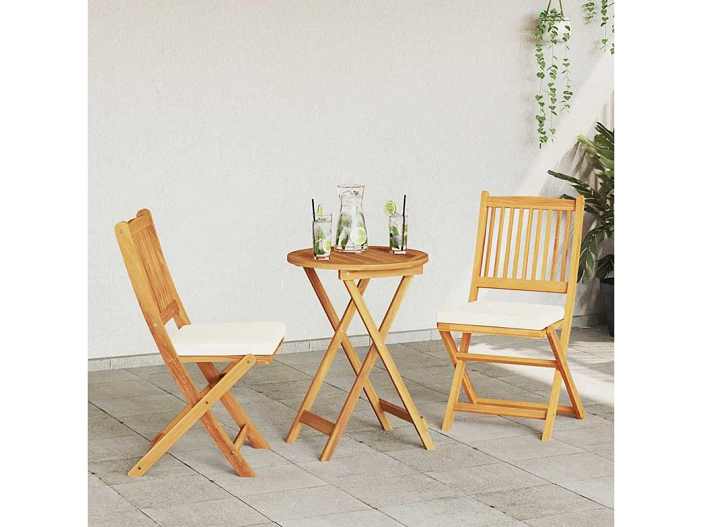 Chaise pliante avec coussin Pliant 2 pcs Blanc 49 x 57.5 x 92cm