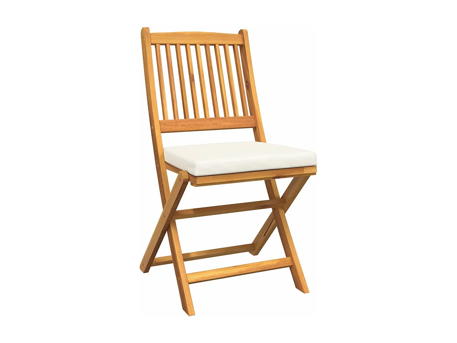 Chaise pliante avec coussin Pliant 2 pcs Blanc 49 x 57.5 x 92cm