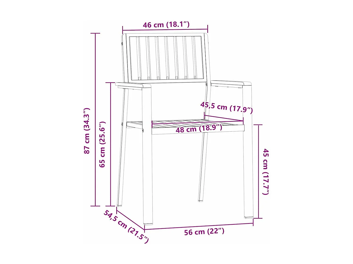 Chaise de jardin 8 pcs Marron Bois d'acacia massif