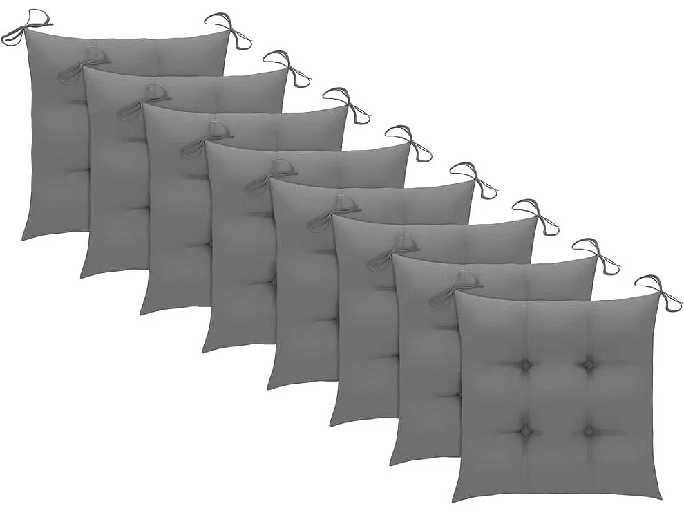 Outdoor Klappstühle 8er Set mit Auflagen Akazienholz