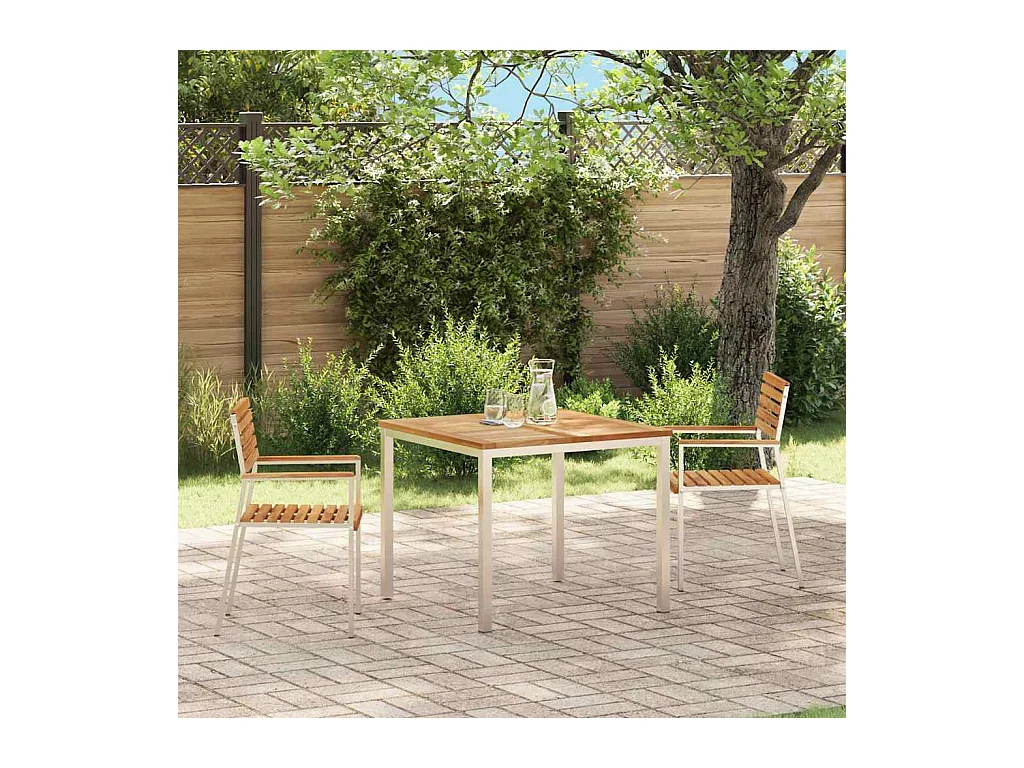 Chaise de jardin 2 pcs Marron 56 x 54.5 x 87 cm Teck massif