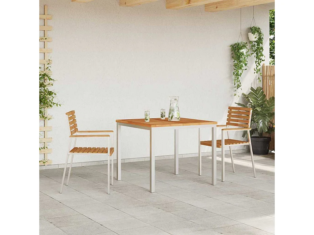 Chaise de jardin 2 pcs Marron 56 x 54.5 x 87 cm Teck massif