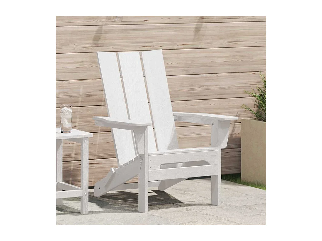 Chaise Adirondack pliante Blanc 74.5 x 80.5 x 90cm Plastique