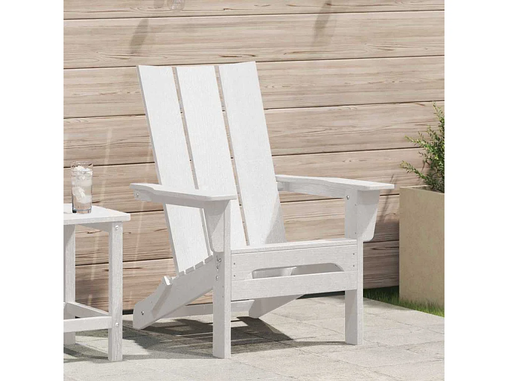 Chaise Adirondack pliante Blanc 74.5 x 80.5 x 90cm Plastique