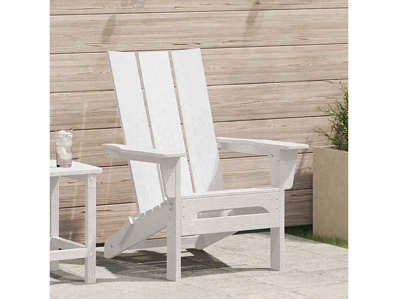 Chaise Adirondack pliante Blanc 74.5 x 80.5 x 90cm Plastique