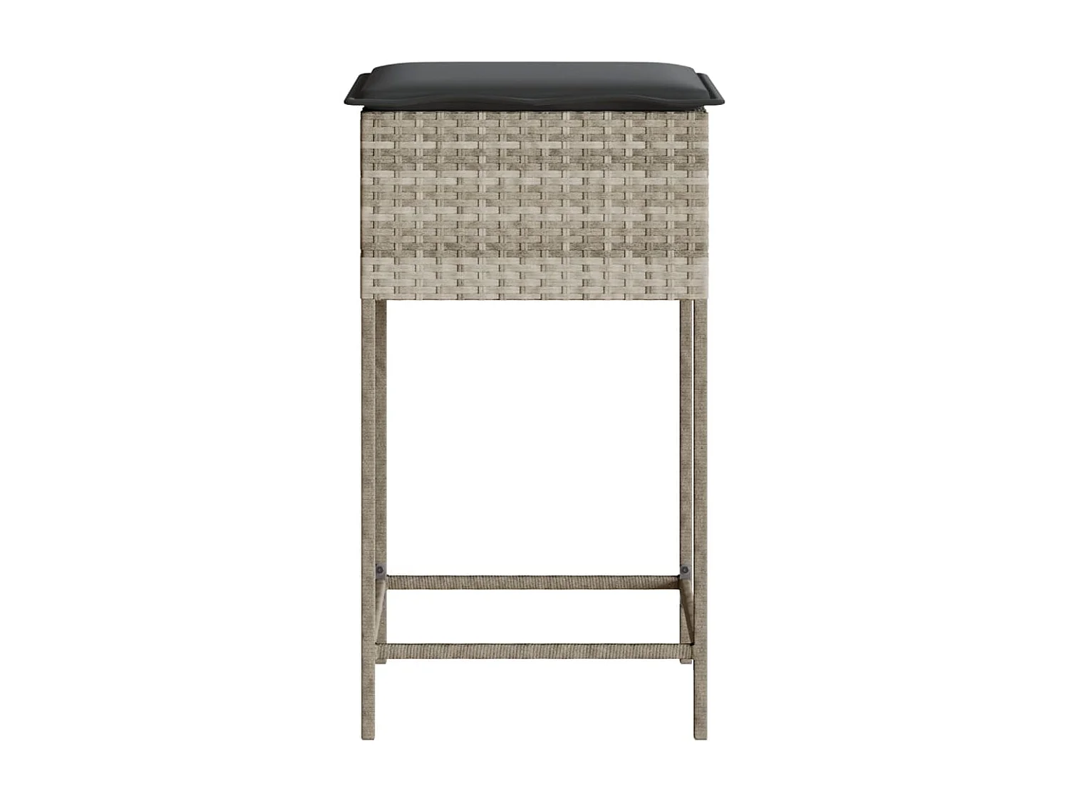 Tabourets de bar jardin avec coussins lot de 2 gris clair rotin