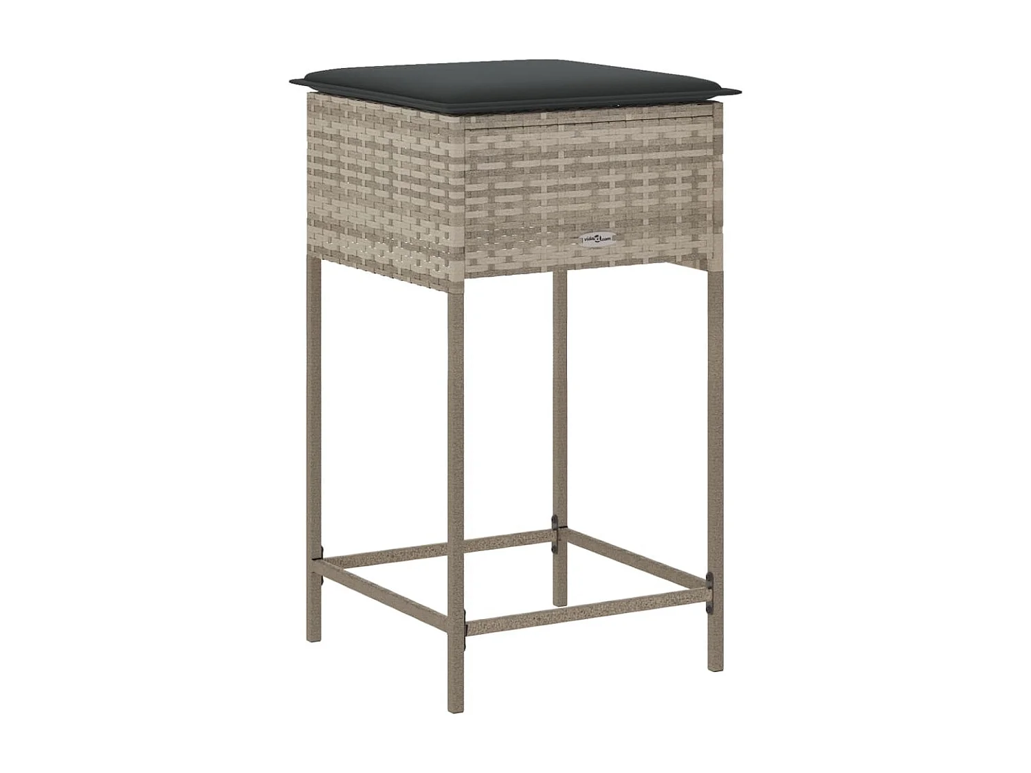 Tabourets de bar jardin avec coussins lot de 2 gris clair rotin