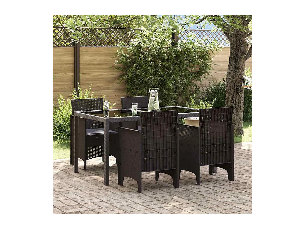 Tuinstoel 4 stuks Bruin 53 x 49 x 85 cm PP