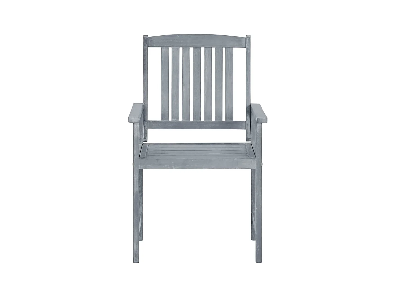 Set di 8 sedie e cuscini da giardino in legno massello di acacia grigio