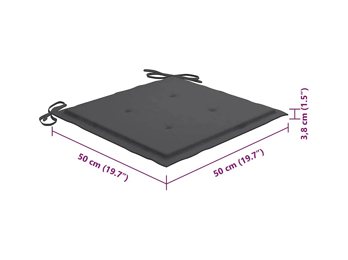 Set di 8 sedie e cuscini da giardino in legno massello di acacia grigio