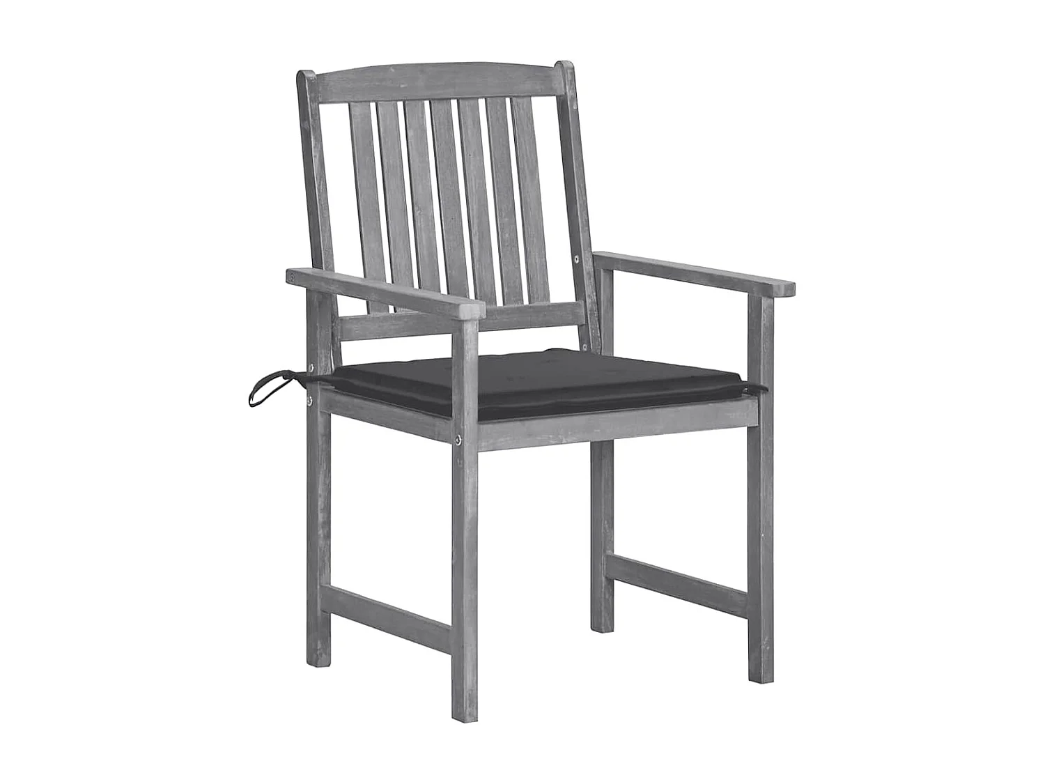 Chaises de jardin et coussins lot de 8 Bois acacia solide Gris