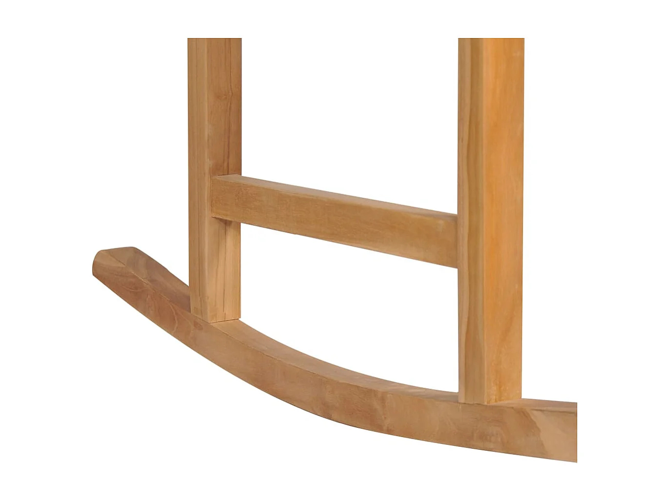 Chaise à bascule avec coussin vert Bois de teck solide