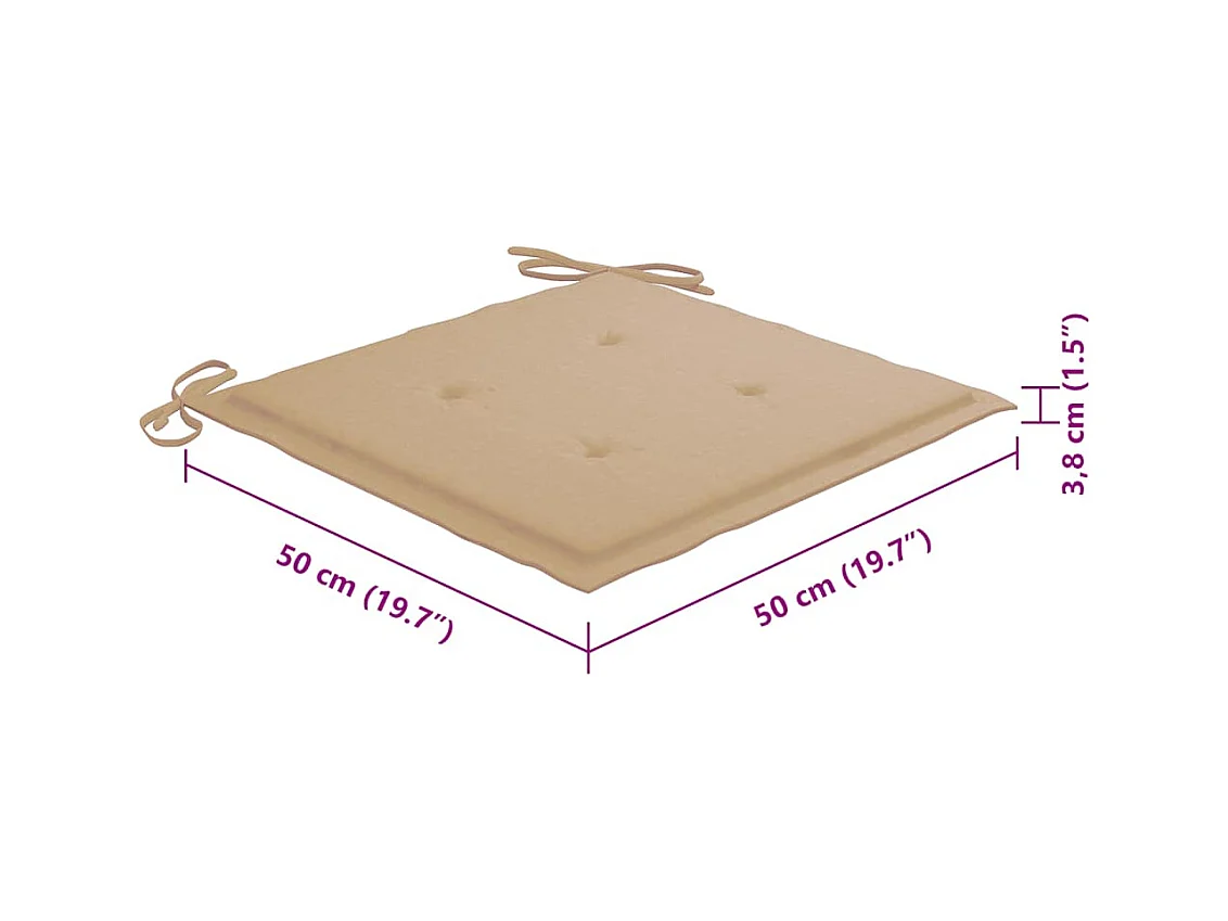 Chaises de jardin lot de 6 avec coussins Bois d'acacia solide