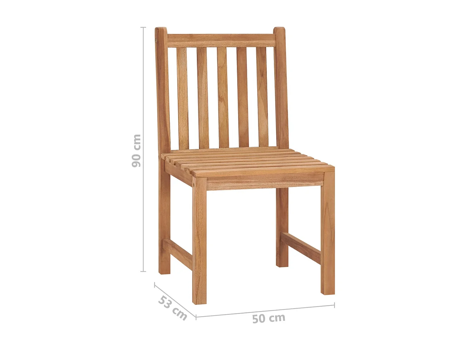 Set di 4 sedie da giardino in legno massello di teak