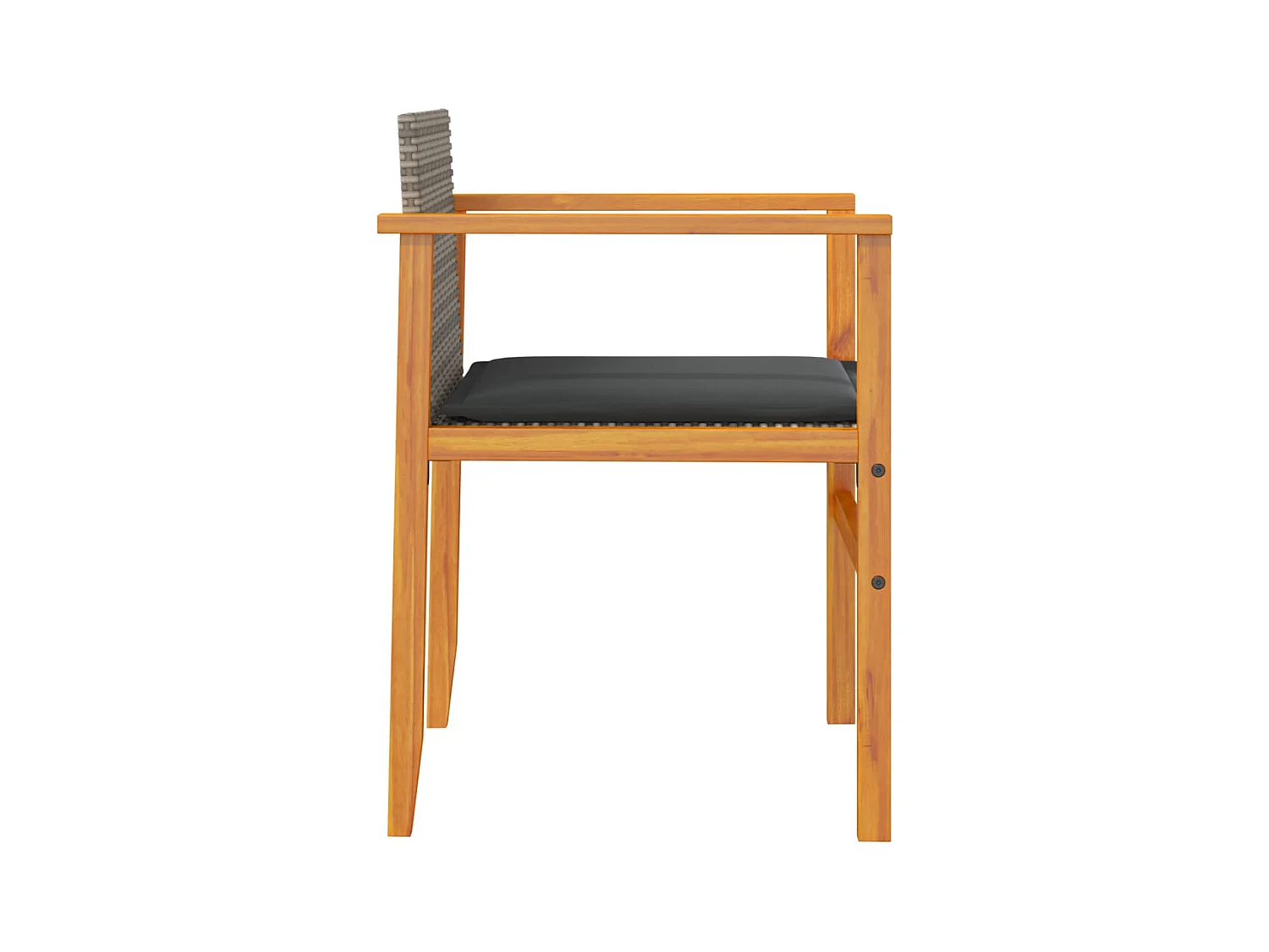 Set di 2 cuscini per sedie da giardino in resina intrecciata grigia e legno