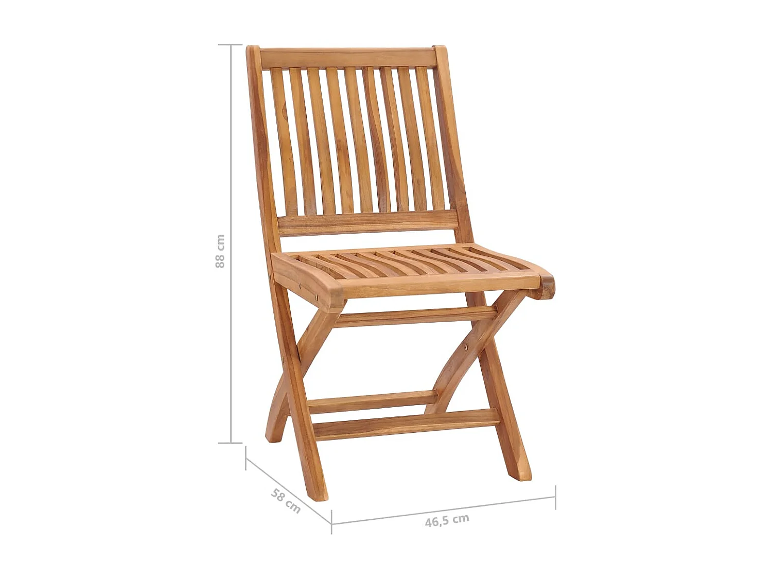 Chaises pliables de jardin lot de 4 Bois de teck solide