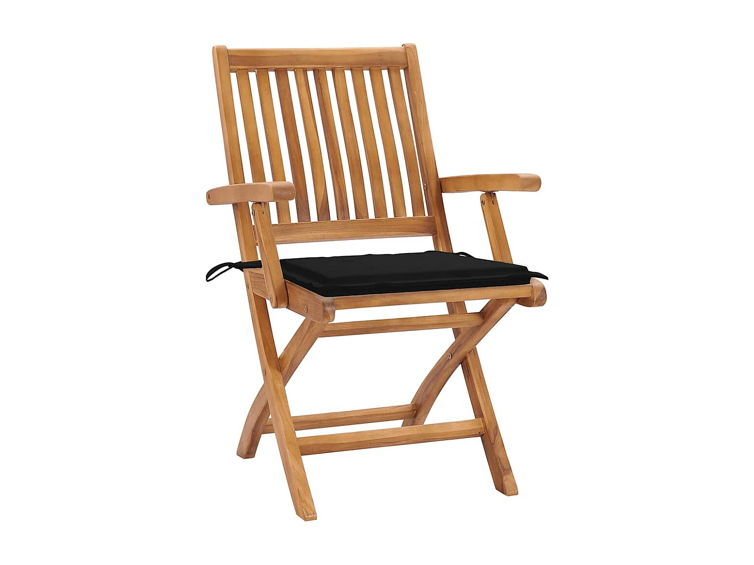 Klappbare Gartenstühle mit Kissen 4er-Set aus massivem Teakholz