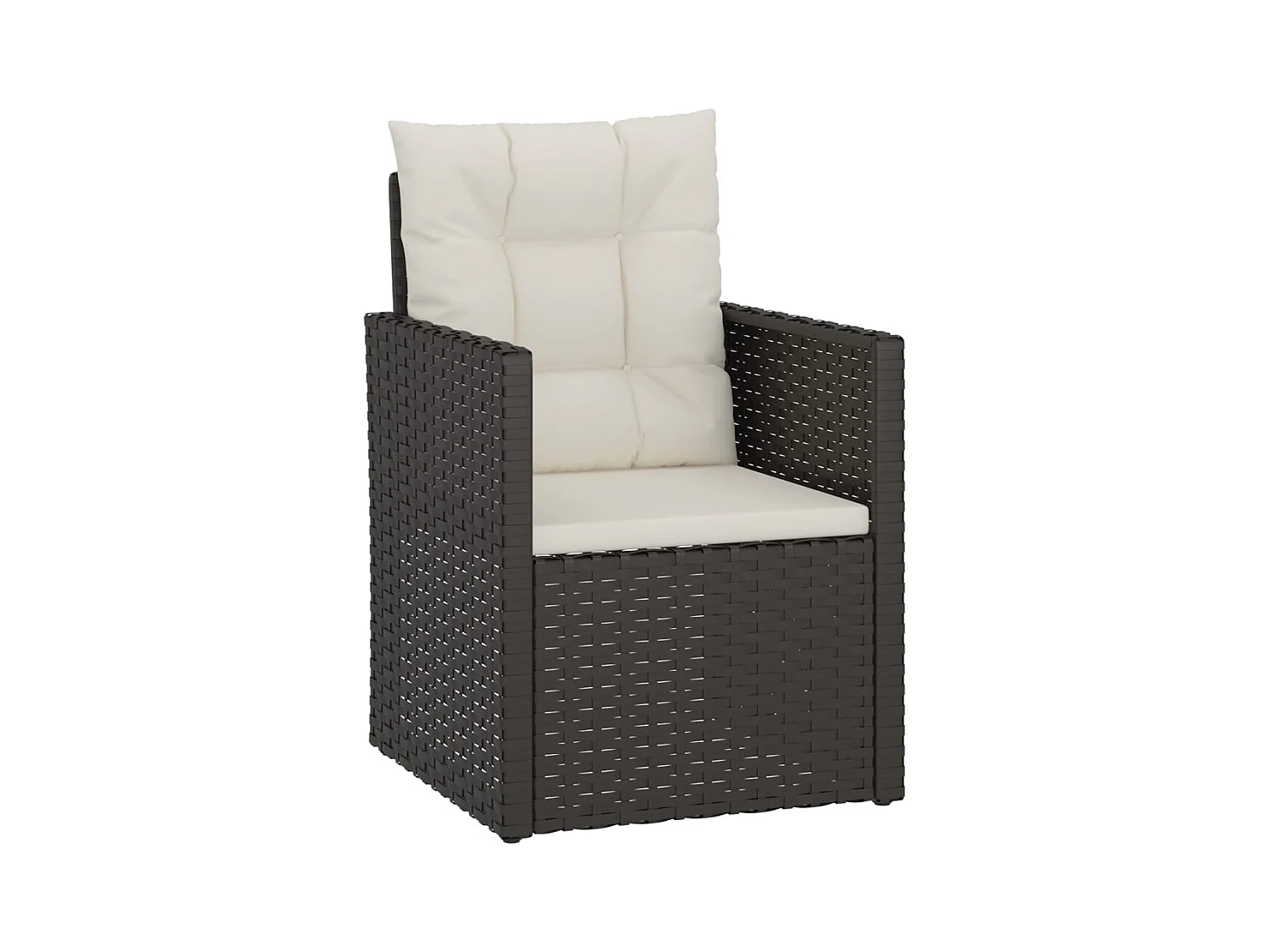 Gartensessel mit Kissen Schwarzes gewebtes Harz