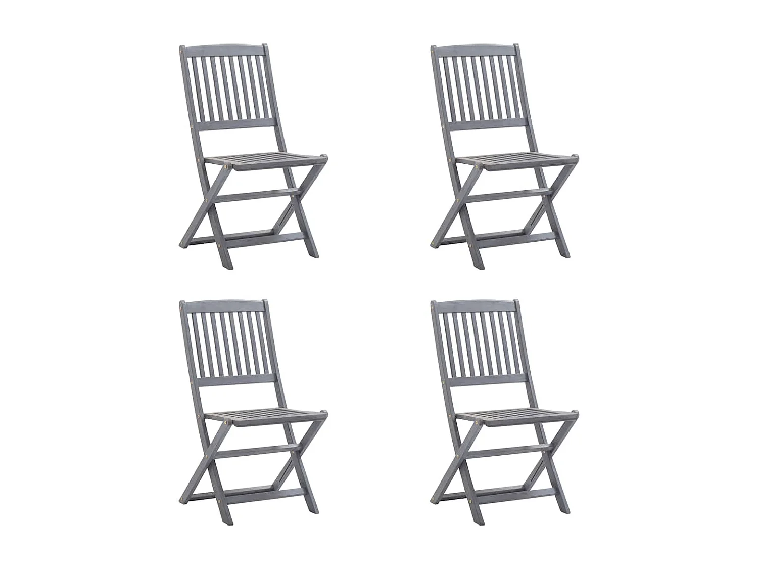 Chaises pliables d'extérieur lot de 4 et coussins Bois d'acacia