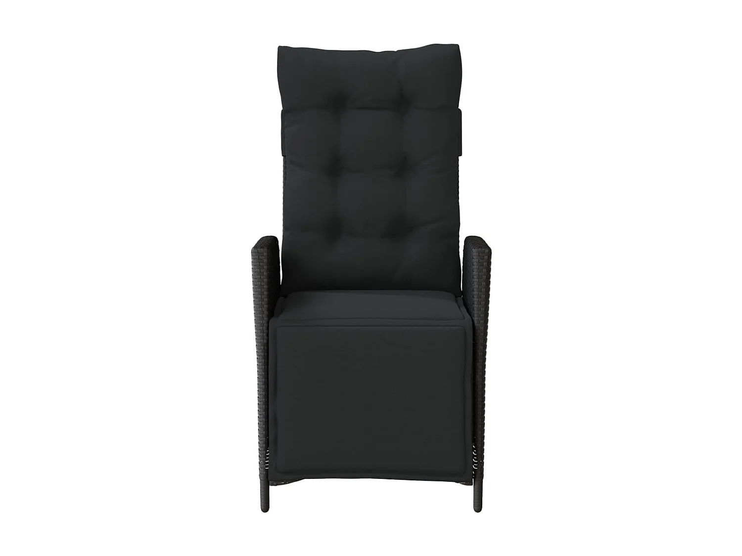 Chaise inclinable de jardin et repose-pied noir résine tressée