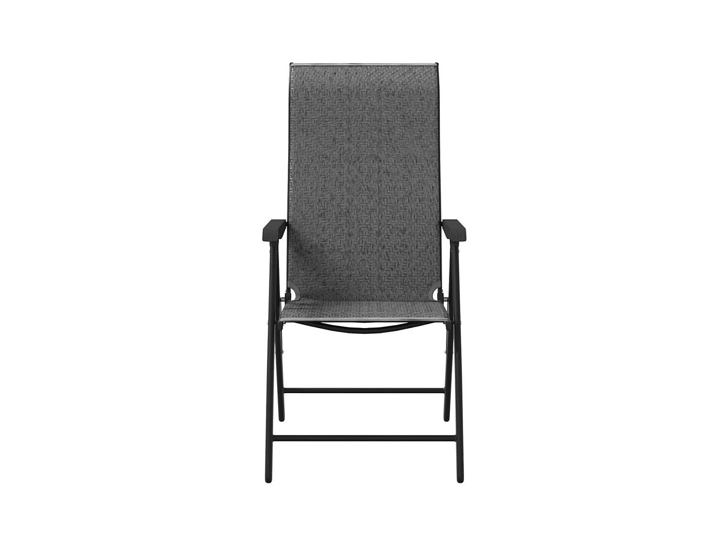 Chaises pliables de jardin lot de 8 gris résine tressée