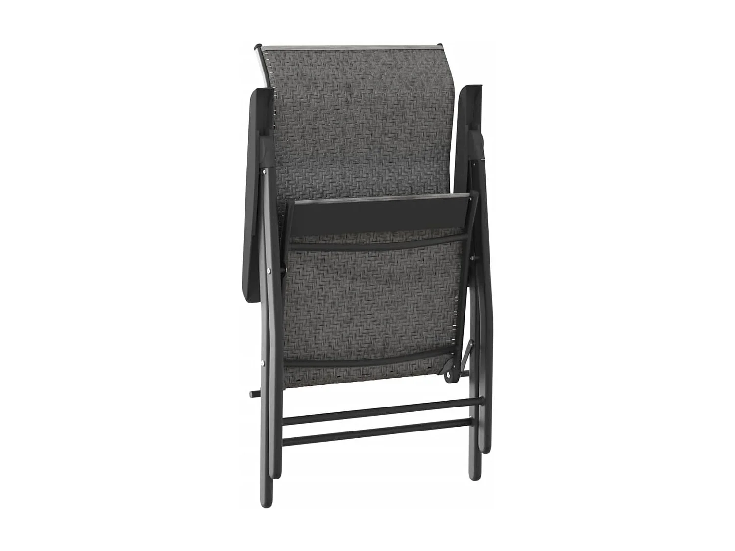 Chaises pliables de jardin lot de 8 gris résine tressée