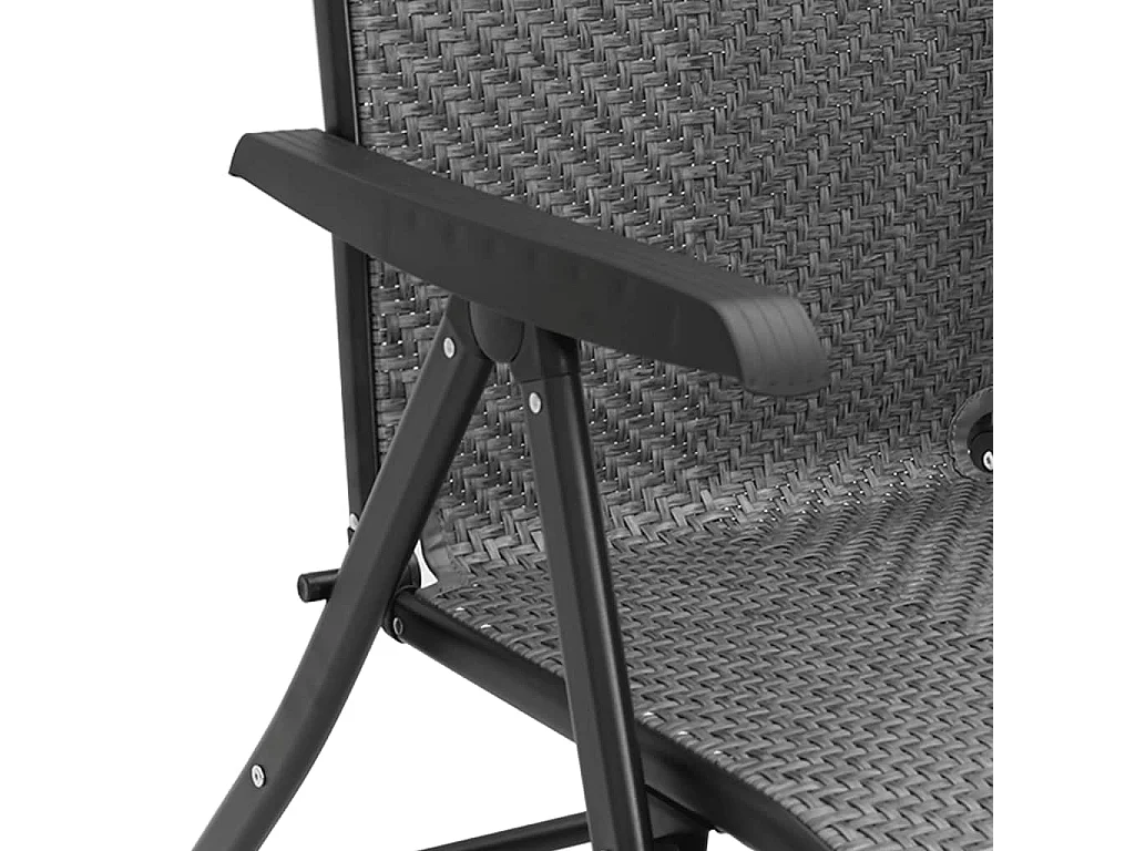 Chaises pliables de jardin lot de 8 gris résine tressée