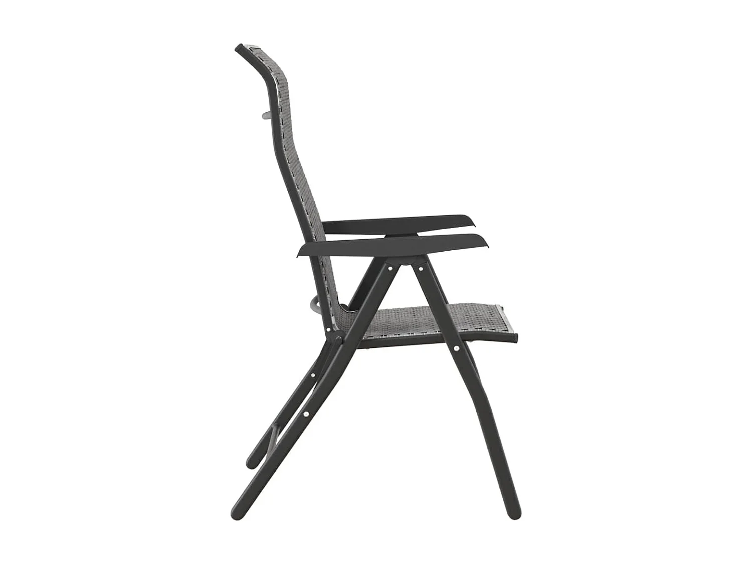 Chaises pliables de jardin lot de 8 gris résine tressée