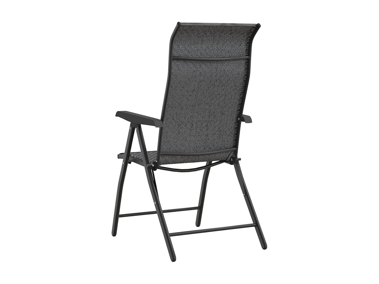 Chaises pliables de jardin lot de 8 gris résine tressée