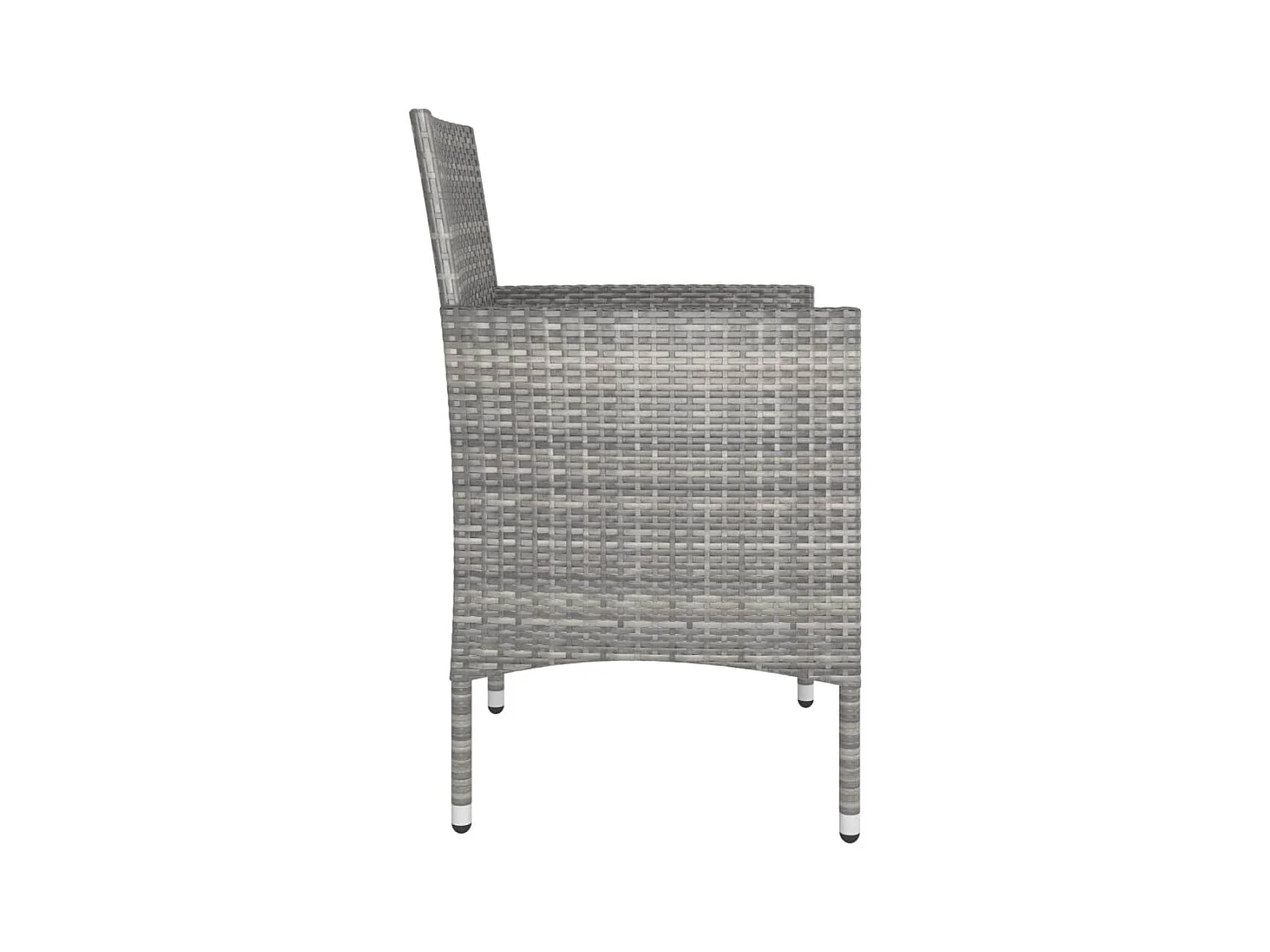 Conjunto de 4 sillas y taburetes de jardín, resina tejida gris