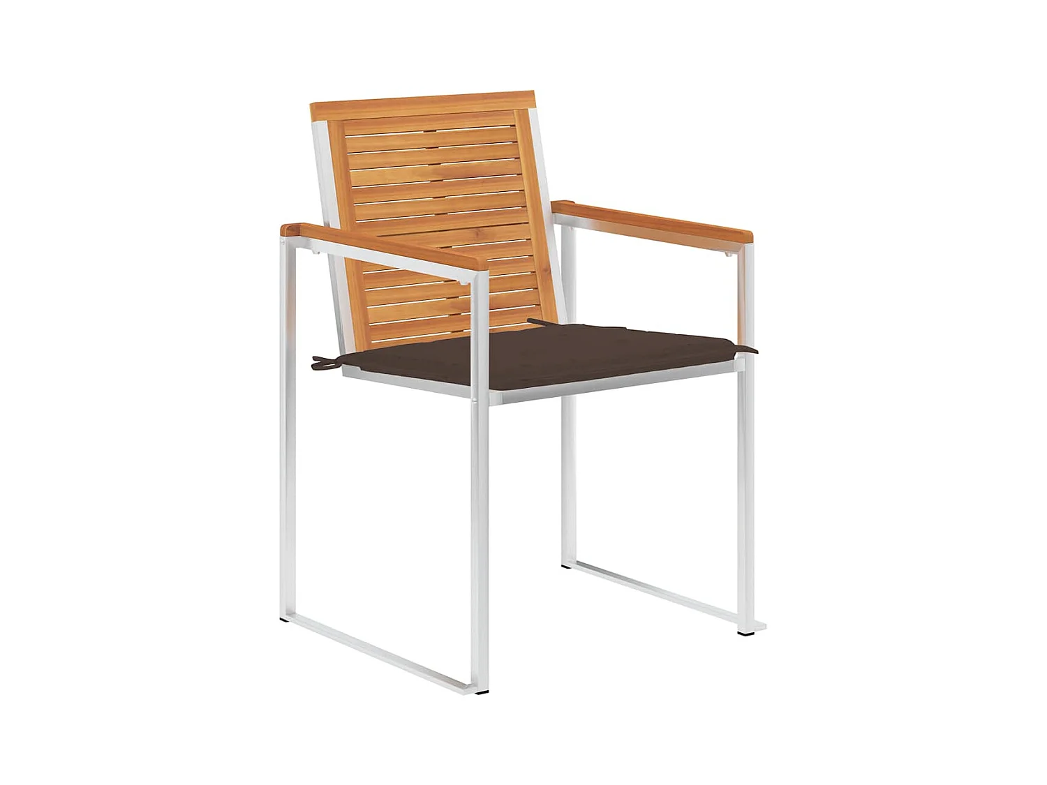 Chaises de jardin avec coussins lot de 2 Acacia solide et acier