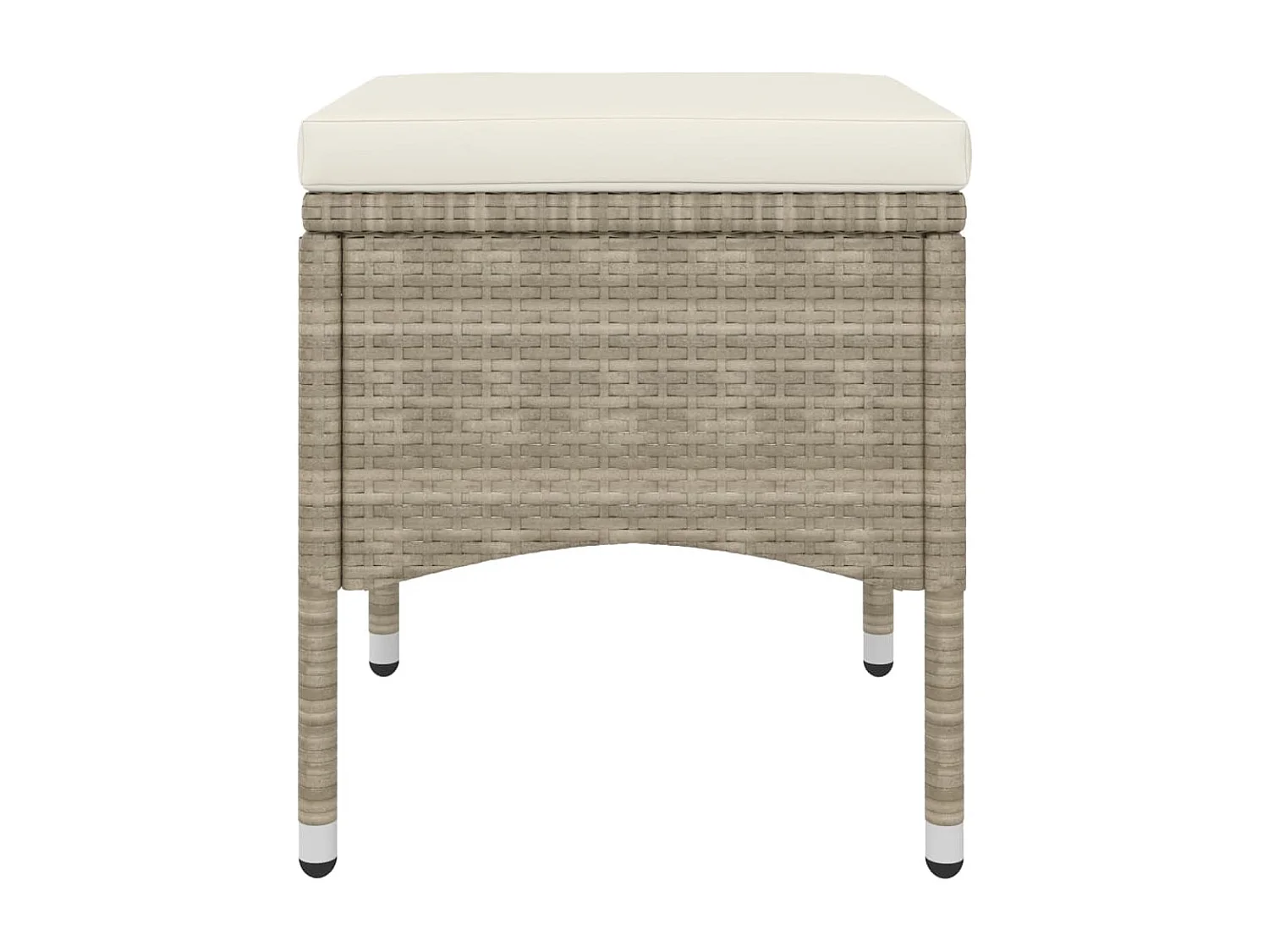 Jeu de chaise et tabouret de jardin 4 pcs Résine tressée Beige