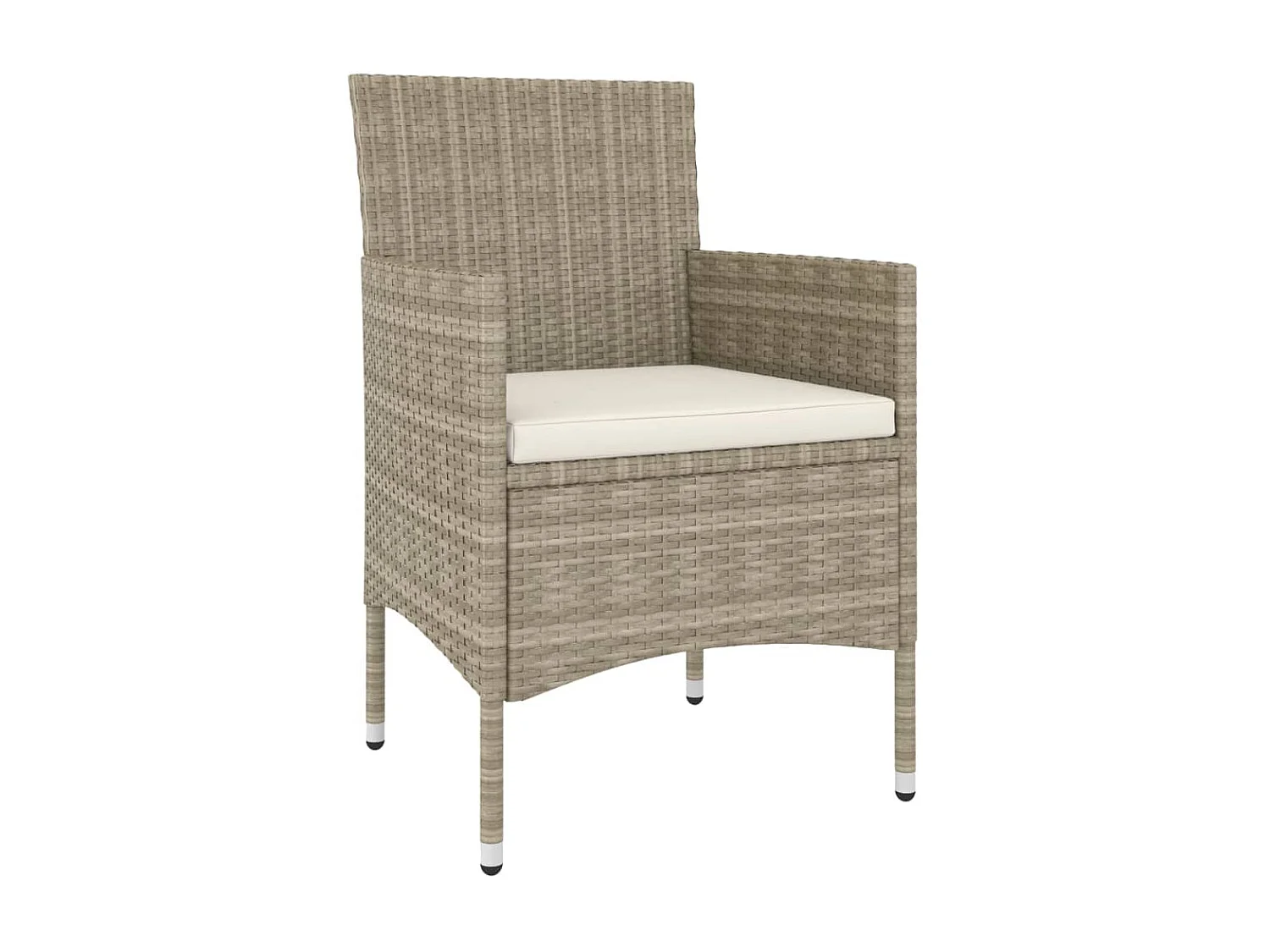 Jeu de chaise et tabouret de jardin 4 pcs Résine tressée Beige