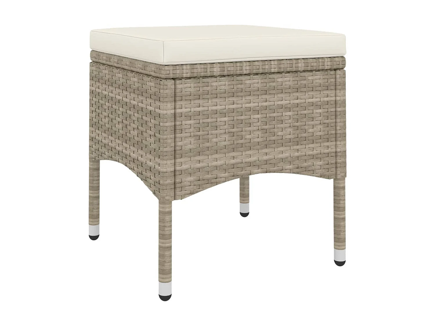 Jeu de chaise et tabouret de jardin 4 pcs Résine tressée Beige