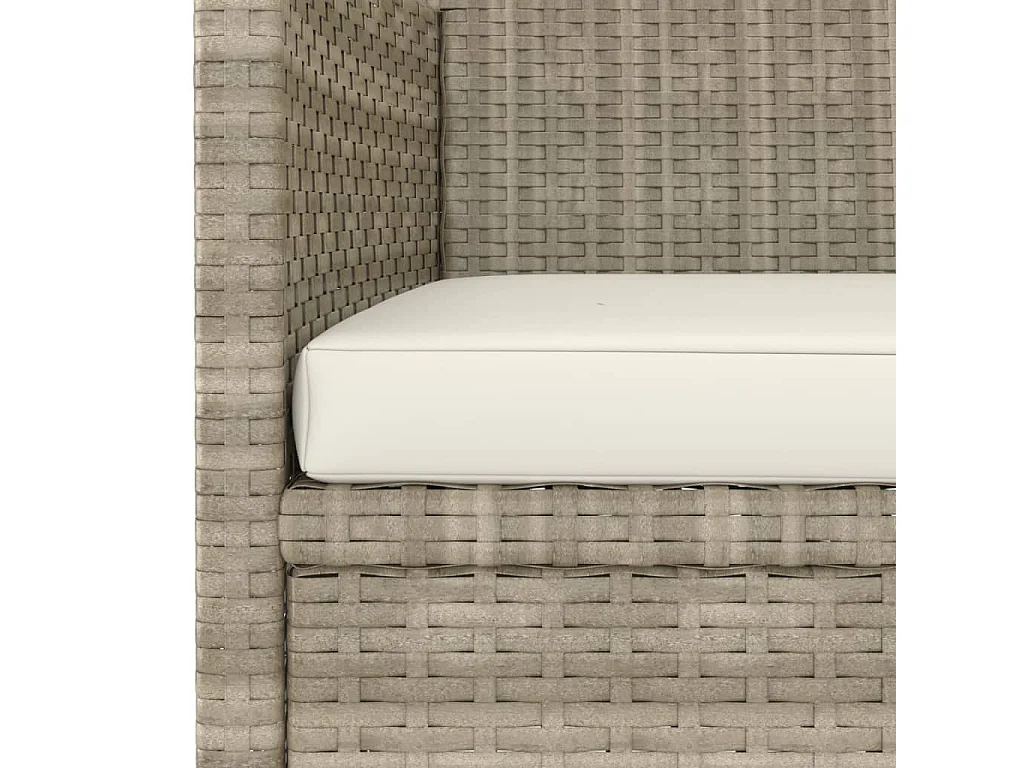 Jeu de chaise et tabouret de jardin 4 pcs Résine tressée Beige