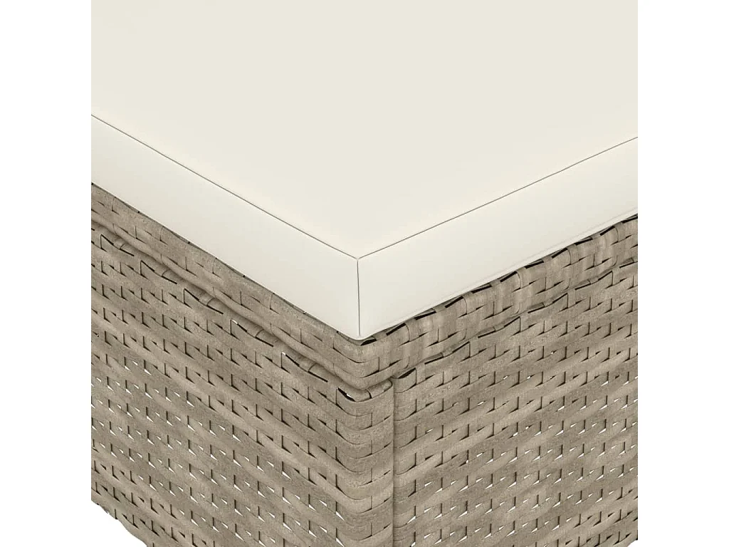 Jeu de chaise et tabouret de jardin 4 pcs Résine tressée Beige