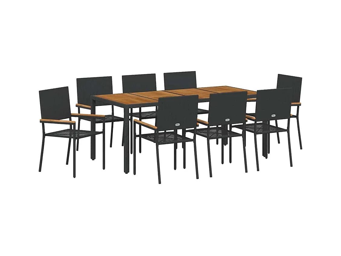 9 pcs Noir, Marron 190 x 90 x 75 cm