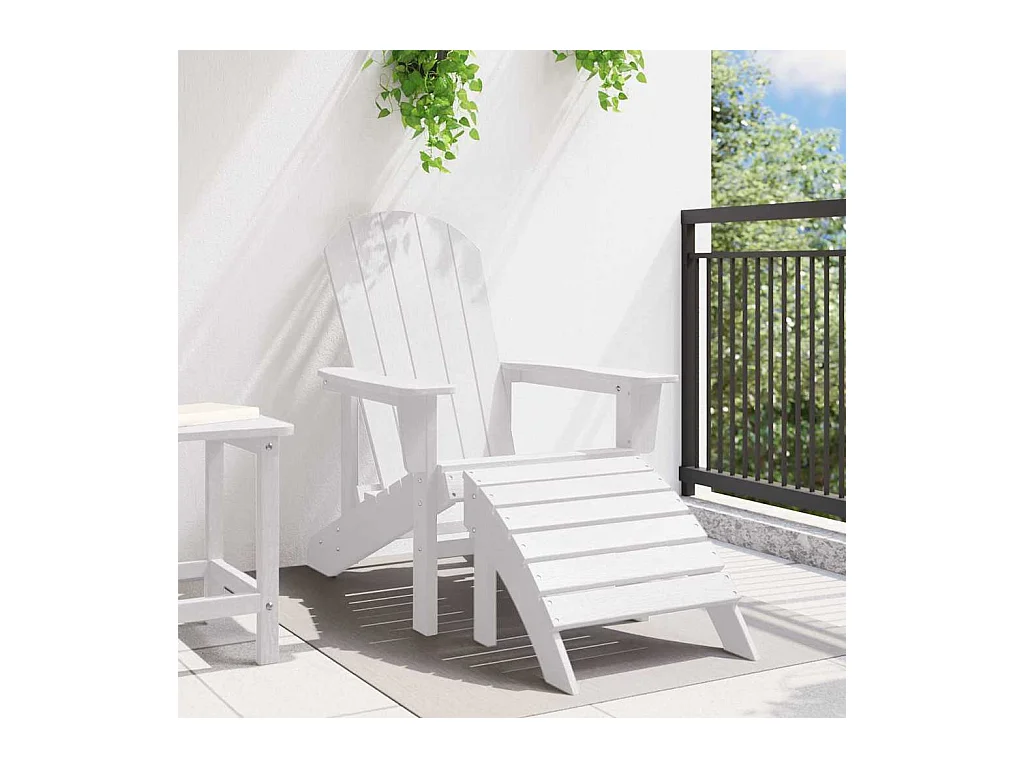Adirondack stoel wit 74 x 82 x 92 cm kunststof