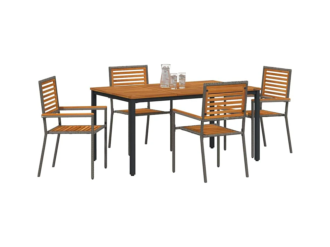 5-delige tuinset, grijs