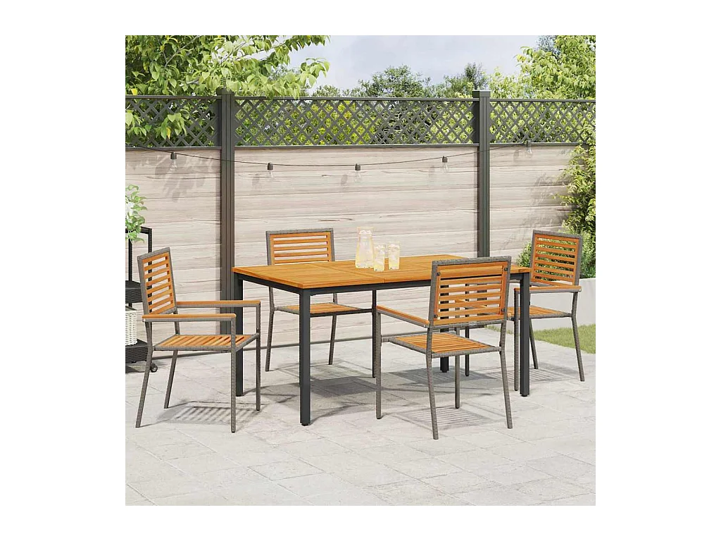 5-delige tuinset, grijs