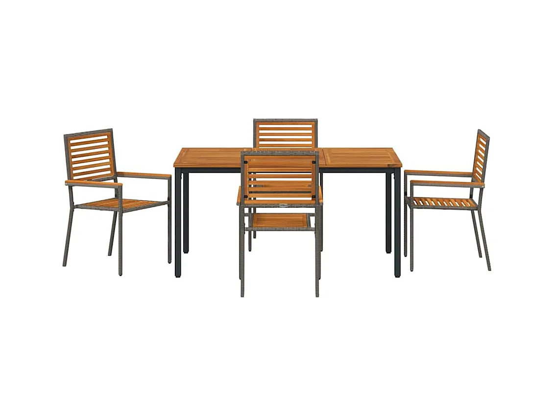 5-delige tuinset, grijs