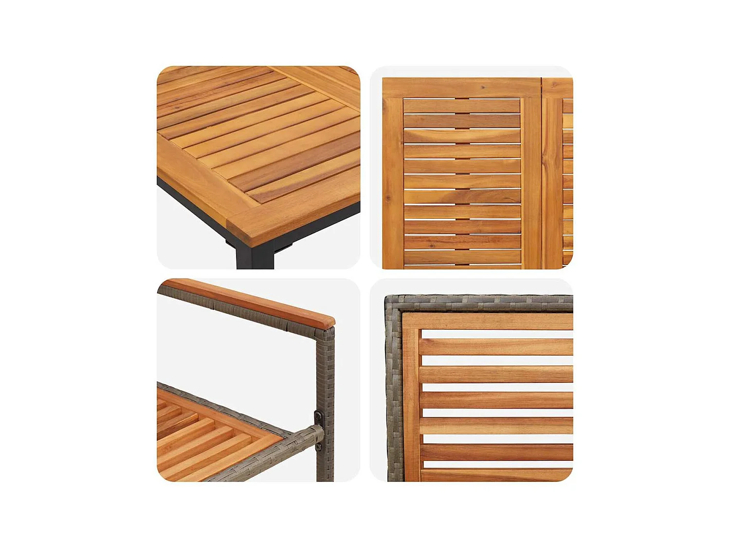 5-delige tuinset, grijs