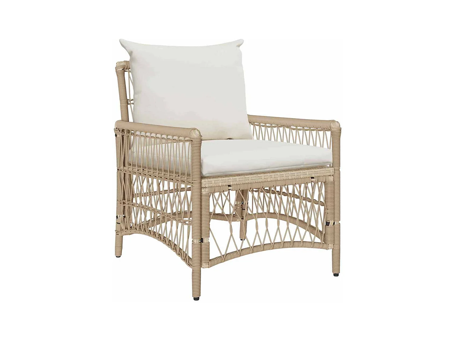 Sedia da giardino beige 60 x 70 x 78 cm in polyrattan
