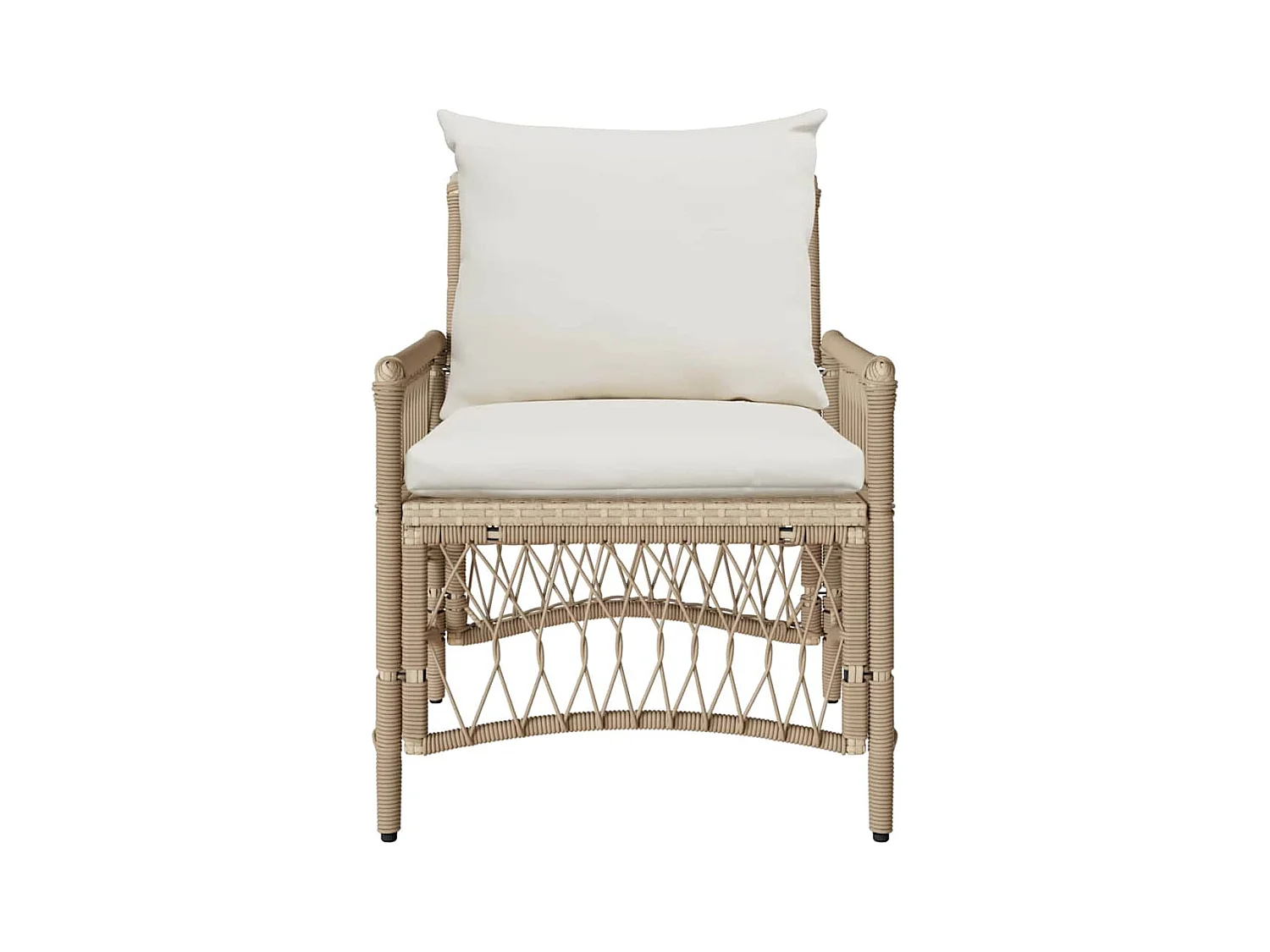 Sedia da giardino beige 60 x 70 x 78 cm in polyrattan