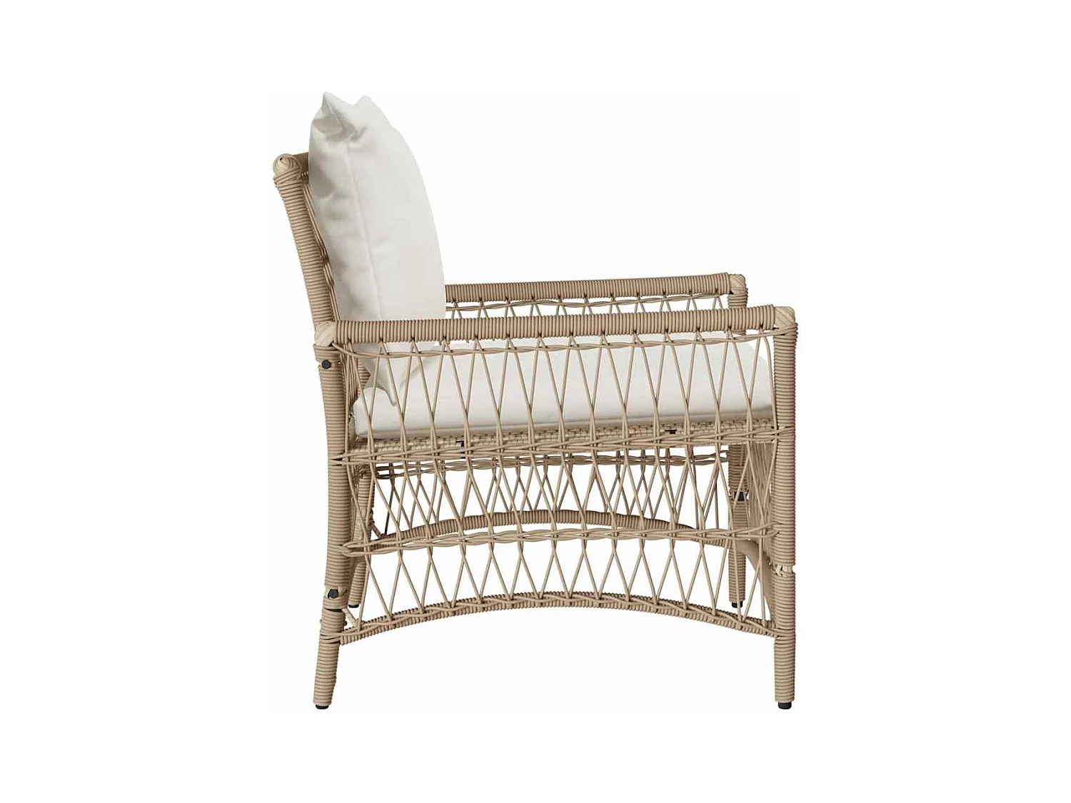 Sedia da giardino beige 60 x 70 x 78 cm in polyrattan