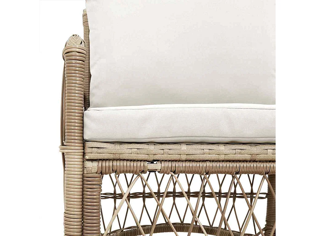 Sedia da giardino beige 60 x 70 x 78 cm in polyrattan