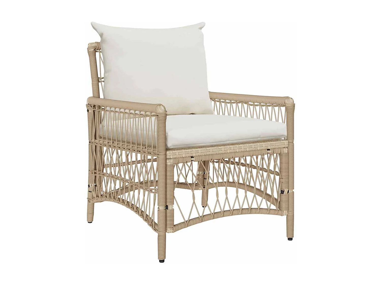 Sedia da giardino beige 60 x 70 x 78 cm in polyrattan