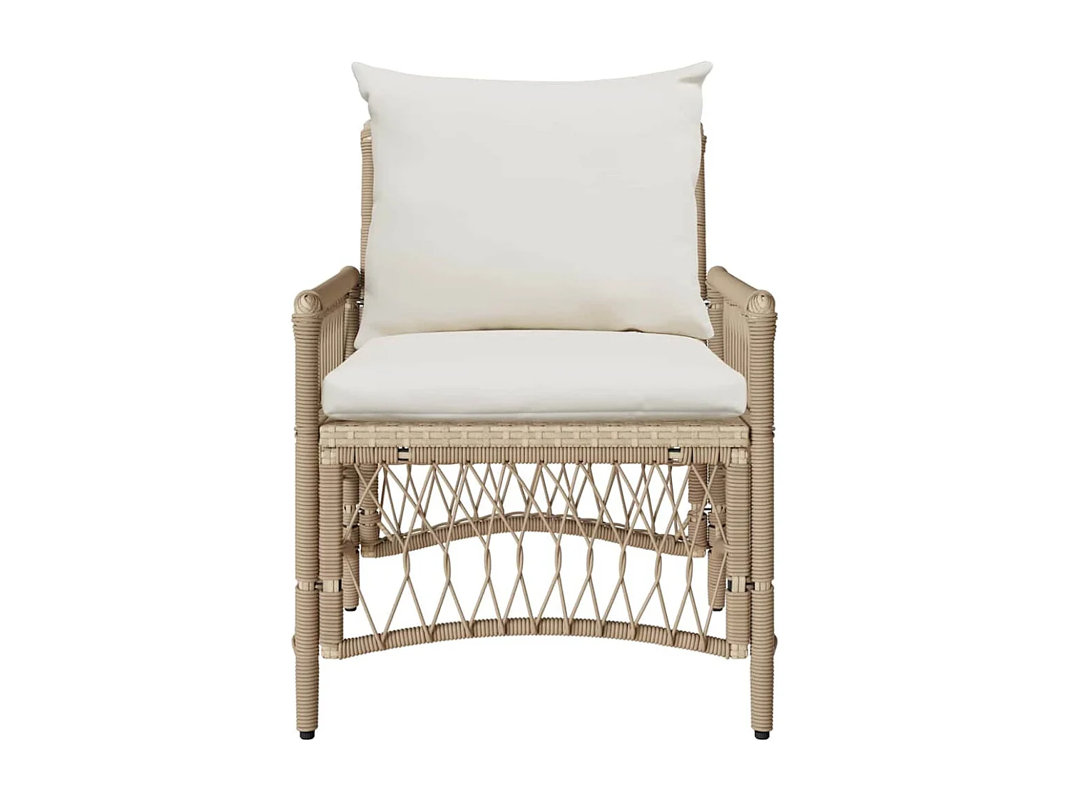Sedia da giardino beige 60 x 70 x 78 cm in polyrattan
