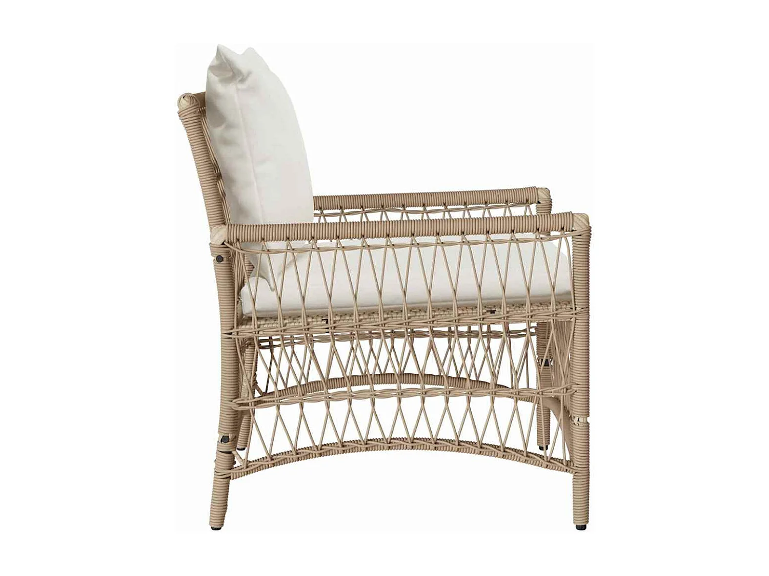 Sedia da giardino beige 60 x 70 x 78 cm in polyrattan